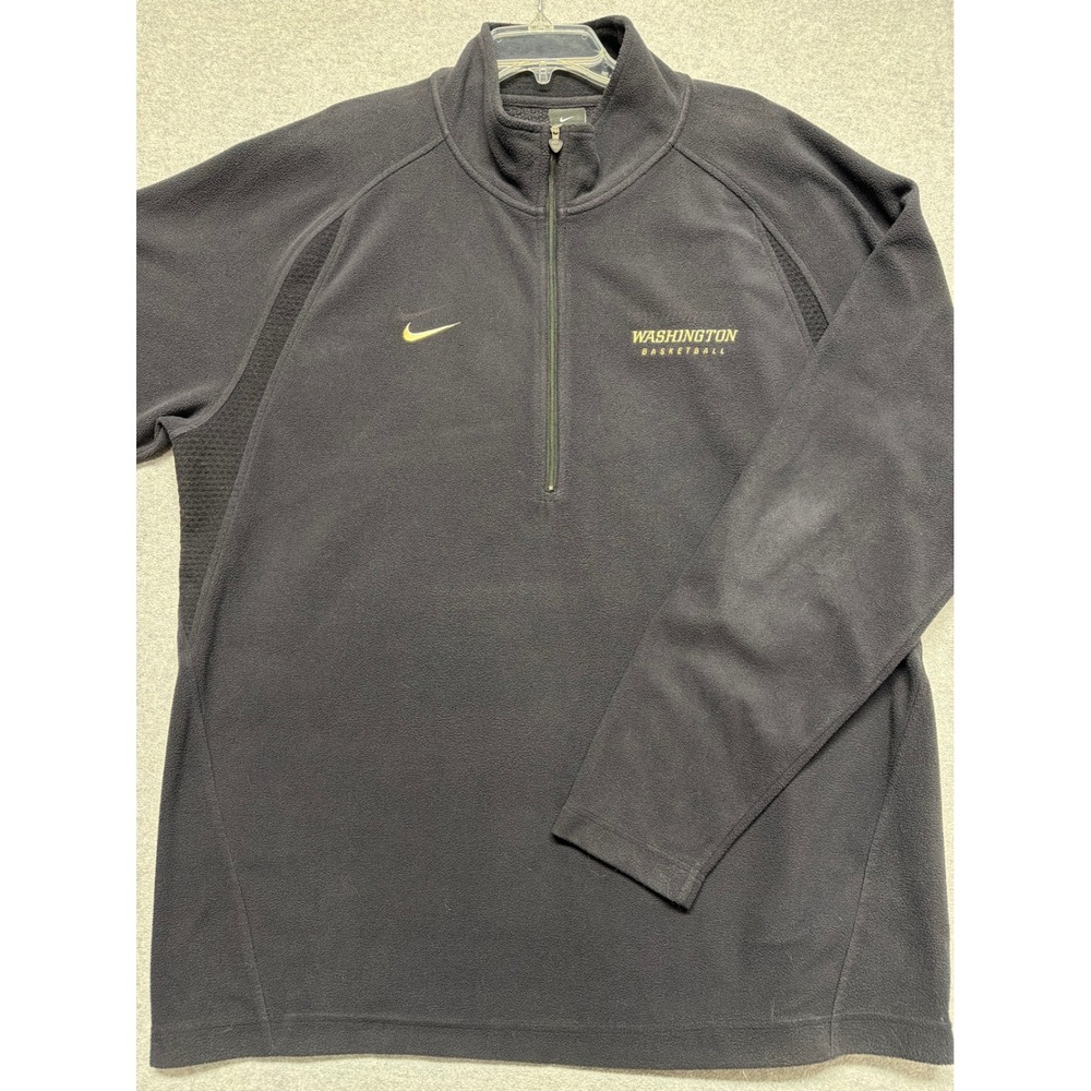 Nike Washington Basketball Therma-FIT 1/4 Zip Fleece Pullover Mens XXL Black‎